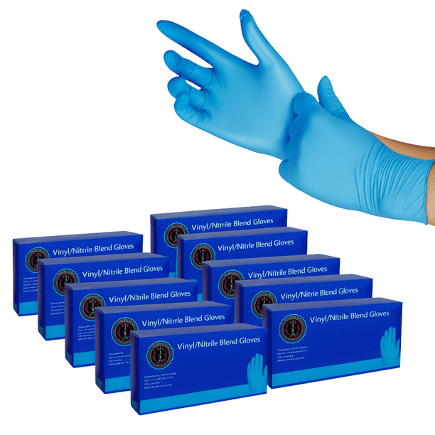 Caja con 1,000 Guantes Desechables Mezcla Vinilo-Nitrilo Talla S | Ambidiestros | Sin Látex, Sin Polvo | Azul Profesional | Protección Multipropósito