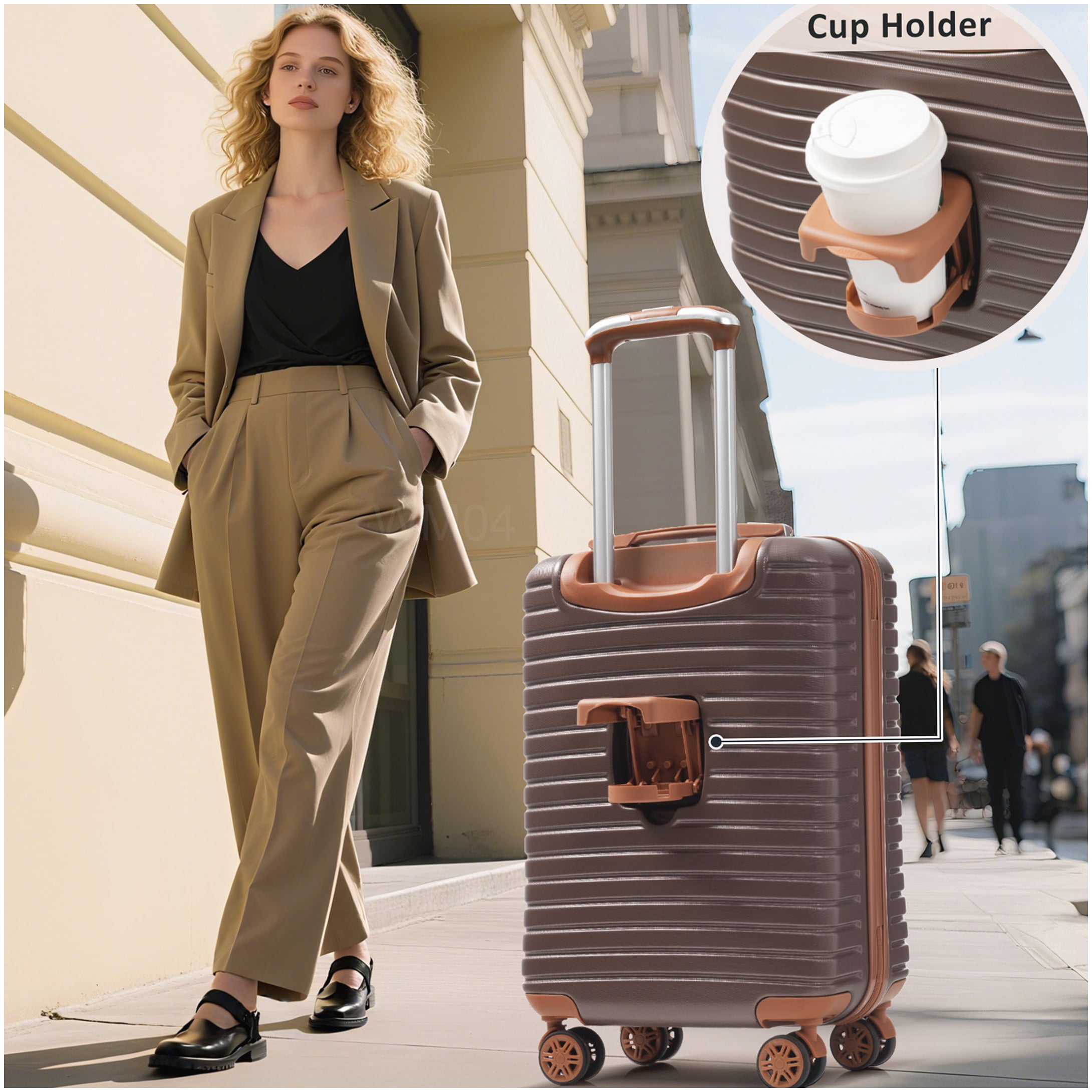 TSA Lock Hardshell Luggage Set with 360° Wheels, Lightweight ABS Suitcases for Carry-On and Check-In
