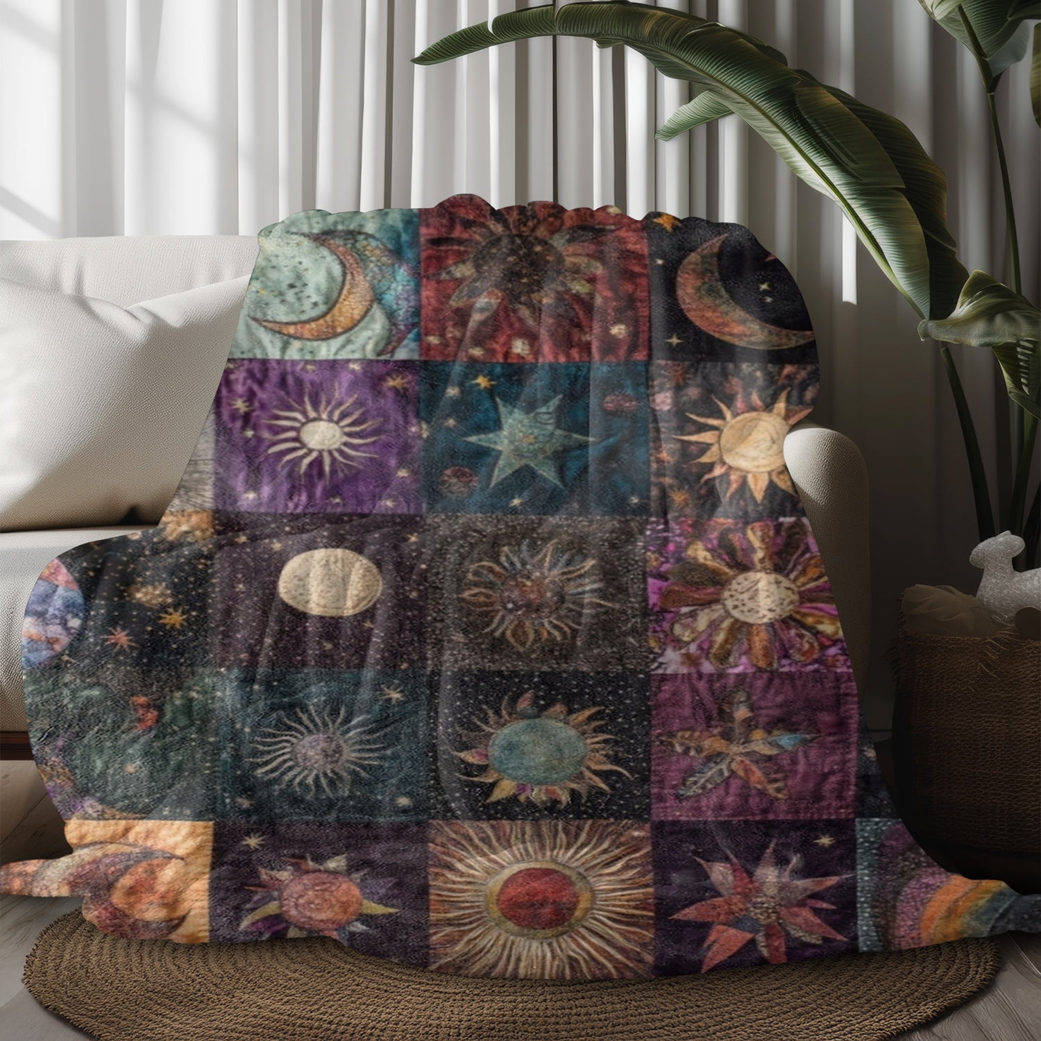 Fleece Throw Blanket for Bed & Sofa - Soft Printed Throw Blanket, Cozy Twin Size Blanket For Sofa 60x80 Inches