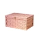 thumbnail image 5 of Cesta de almacenamiento con tapa, cesta multiusos con marco de madera tejida. rosa, 5 of 9