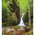 thumbnail image 3 of Waterfall Duvet Cover Set, Waterfall in Spring Season Like Winter in Bulgaria with Trees and Bushes, Decorative 3 Piece Bedding Set with 2 Pillow Shams, King Size, Green and White, by Ambesonne, 3 of 3