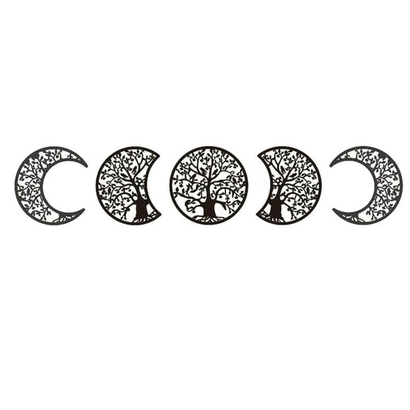 1 Set Moon Phase Wall Hanging Decor Wall Hanging Wooden Moon Phase Decoration