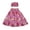 Pink, variant on Hawaiian Print Young Girl Hula Skirts For 5 to 8 Years Old Girls Pa'u Hula Flower Skirts with Matching Top