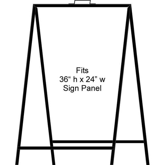 A-Frame Portable Folding Curb Sign Stand, 36 x 24 Slide in, Black (Pack of 1)