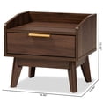 thumbnail image 4 of Allora Mid-Century 1-Drawer Wood Nightstand in Walnut Brown, 4 of 9