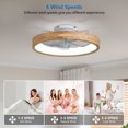 thumbnail image 3 of Bedroom Chandeliers 20 Inchs Low Profile Ceiling Fans with Lights and Remote Flush Mount Wooden Ceiling Fan and Light,3000-6000K Dimmable LED Fan Lighting Timing 6 Speeds Reversible Small Fans Light, 3 of 9