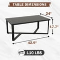 thumbnail image 3 of EAGLE PEAK Urban Slate Modern Outdoor Coffee Table, Weather-Resistant Steel Accent Patio Table, 3 of 8
