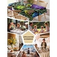 thumbnail image 5 of Abstract Flower Table Cloth, Waterproof Tablecloth for Rectangle Tables, Geometric Colorful Floral Leaf Plant Reusable Washable Fabric Table Cover for Restaurant Kitchen Dining Tables 60"x120", 5 of 9