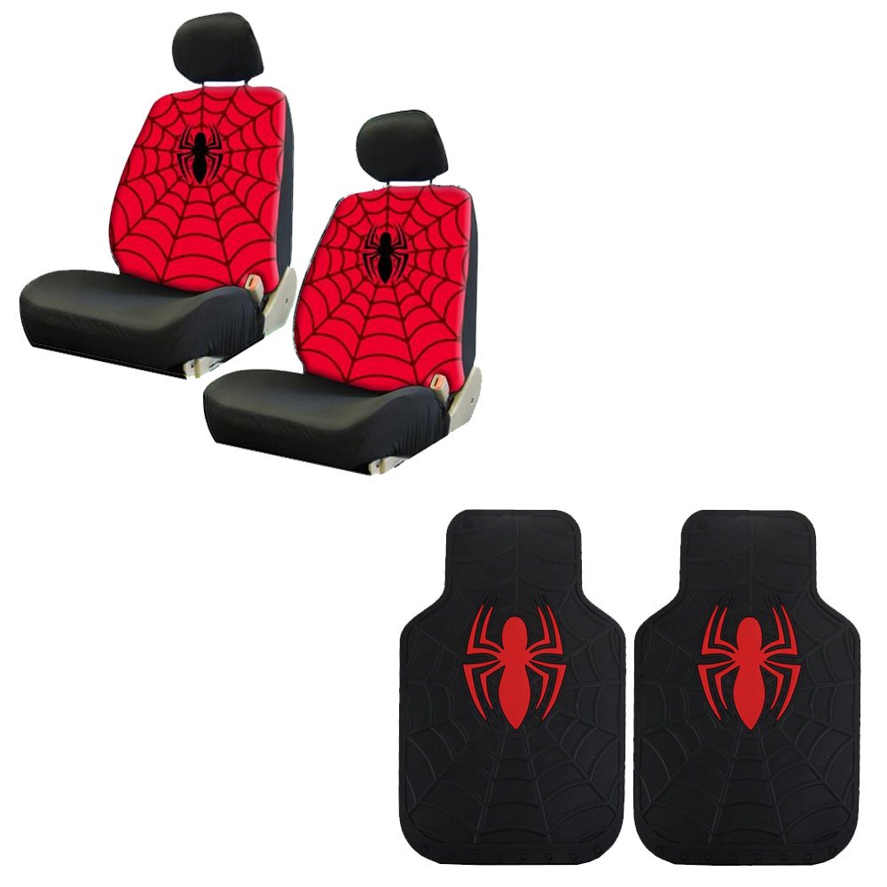 Spiderman 2 Front Vinyl Floor Mats And 2 Seat Covers