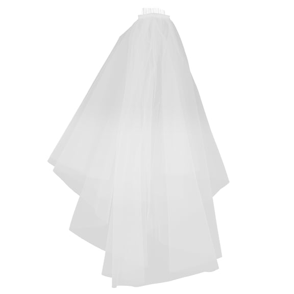 DRAFIDEEP Wedding Veil with Comb Short White Bridal Veil 1Pcs Rectangular Shape for Wedding Events