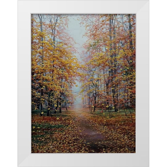 Cernov, Ivan 12x14 White Modern Wood Framed Museum Art Print Titled - Autumn Romance