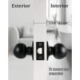 thumbnail image 3 of ( ) Matte Interior Door Knob with Lock for Bedroom/Bathroom Keyless Privacy Door Knobs for Bed/Bath by, 3 of 6
