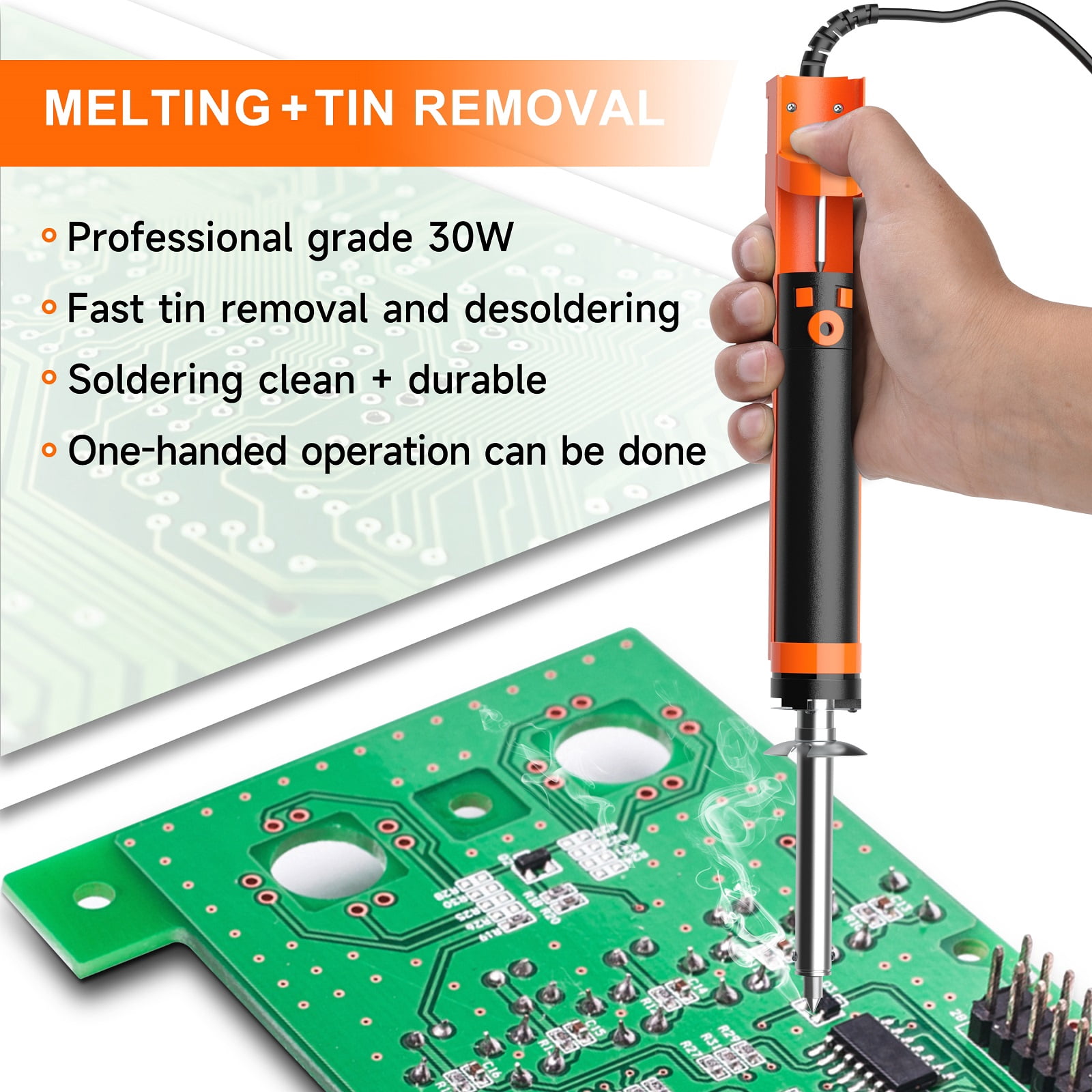 Cheyuez  30-Watt Soldering Iron Kit with Soldering Pump,Cleaning Needle,Soldering Suction Tip