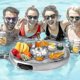 thumbnail image 5 of Large Capacity Floating Drink Holder With 8 Trays For Outdoor Buffet Service Ideal For Summer Pool And Beach Parties, 5 of 5