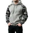 thumbnail image 5 of Men'S Hoodies Camo Sweatshirts Fashion Fall winter Hoodies Pullover Drawstring Winter Long Sleeve Shirt With Kangaroo Pocke Light Gray 2XL, 5 of 5