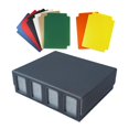 thumbnail image 1 of Lipstore Card Deck Box PU Leather Gathering Card Toy Container Collectible Cards Holder Black and Grey, 1 of 8