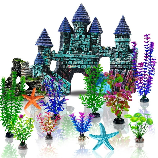 Kit de decoración para acuarios Mechpia, juego de 13 peceras