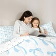 thumbnail image 5 of Homewish Cartoon Dreamy Bowknot Bedding Comforter Set 7pcs, Cute Bow-tie King Bedding Sets, Fairy Tale Style Reversible Bed Sheets, Microfiber Bedroom Decor, 5 of 8
