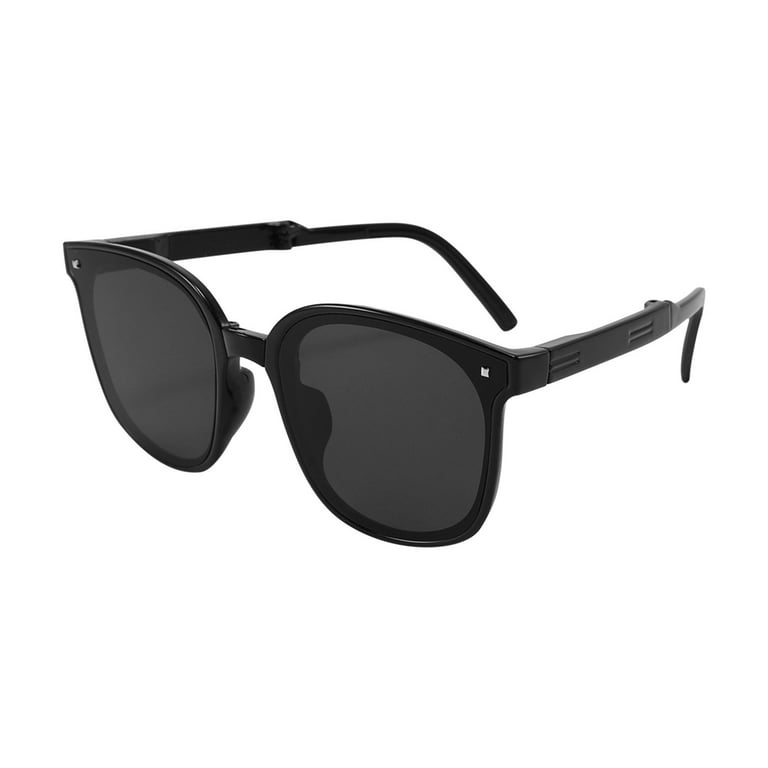 WQJNWEQ Clearance Folding Polarized Sunglasses Women Men Black UV400 with  Storage Box Square Folding Sun Glasses for Travel Driving Easy to Carry
