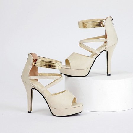 

Cathalem Women High Heels Snakeskin High Casua Sandals Women s Shoes Heels Lace-up Breathable Fashion High Heels for Women Low Beige 8