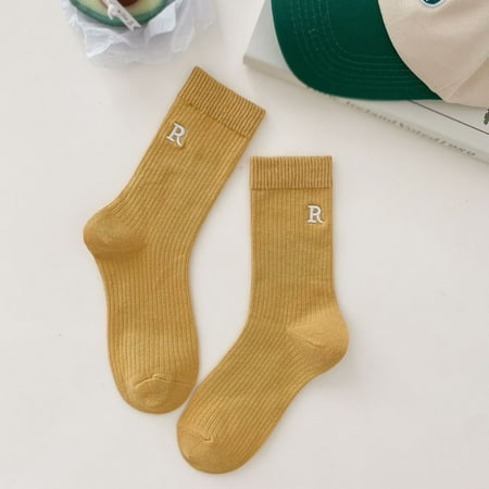 

Womens Stockings Letter Embroidery Cute Printing Short Ankle For Athletic Comfortable Giftfor Thigh High Stockings Leggs