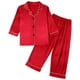 thumbnail image 1 of Odeerbi 1-8 Años Niños Niñas Pijama de Satén Con Solapa Entallada Camisa de Manga Larga Conjunto de Pantalones Suave Ropa de Dormir de Dos Piezas Pijama de Dos Piezas, 1 of 9