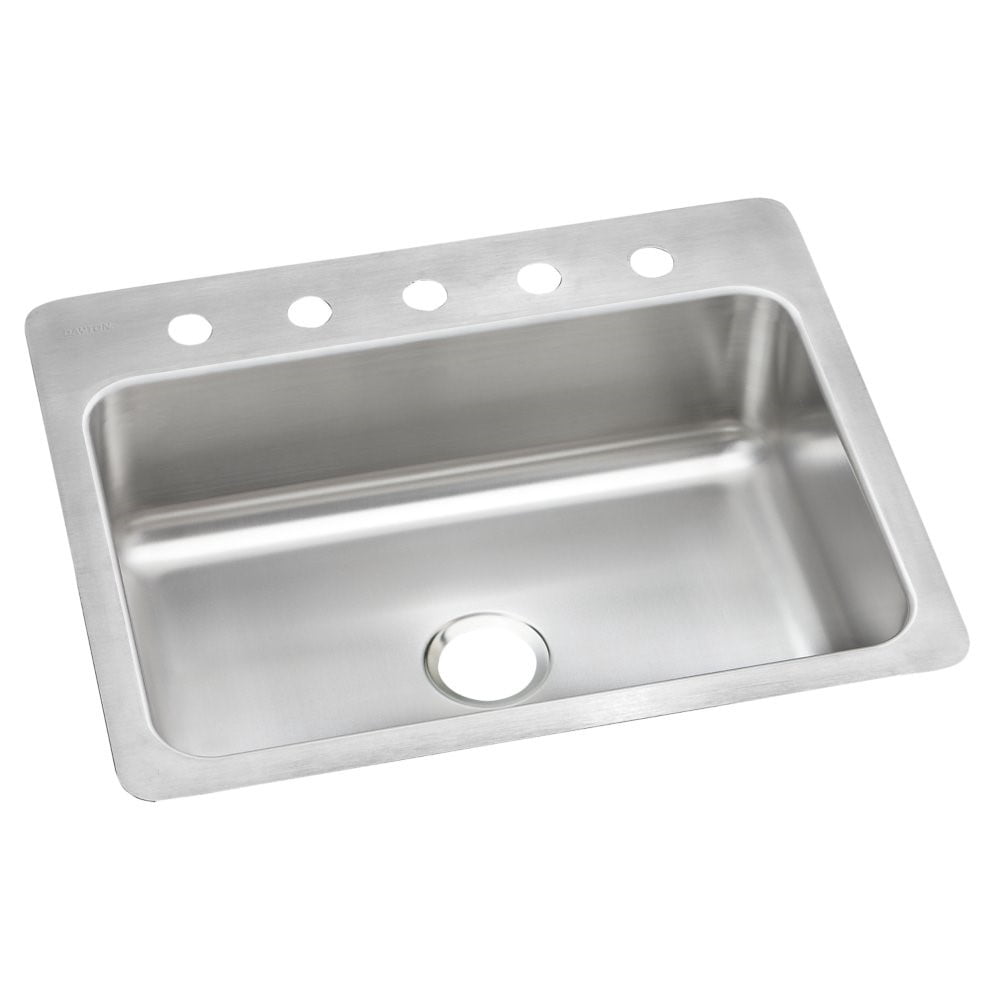 DSESR127225 Dayton Stainless Steel 27" x 22" x 8", Single Bowl Dual Mount Sink