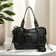 thumbnail image 3 of Bolso Con Asa Superior Hombro Retro Cuero para Mujer Bolsillos (), 3 of 9