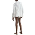 thumbnail image 5 of Liacowi 2Pcs Women Juniors Summer Short Pants Set Lapel Neck Long Sleeve Shirt High Waist Shorts Casual Cotton Linen Outfit, 5 of 7