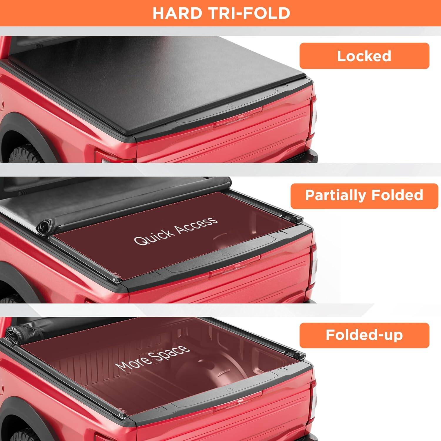 Soft Roll-up Truck Bed Tonneau Cover Compatible with 2024-2025 Toyota Tacoma, 5'(60") Bed with OE Track System