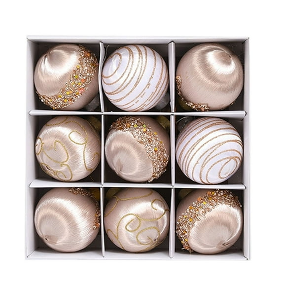 hulanddfd 9pcs Christmas Balls Ornaments, 3.14" Satin Balls Christmas Ornaments for Xmas Tree Wedding Party Festival Decor Gold