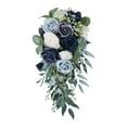thumbnail image 1 of Elegantes ramos de novia para novia, cascada de flores rosas, flores hechas a mano. Azul, 1 of 9