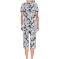 thumbnail image 4 of Conjunto de Ropa de Estar para Mujer, Blusa de Manga Corta de Impresión de Moda Y Pantalones Cortos con Cintura Elástica Hecha de Poliéster, Pantalones de Cintura Elástica para Mujeres, 4 of 6