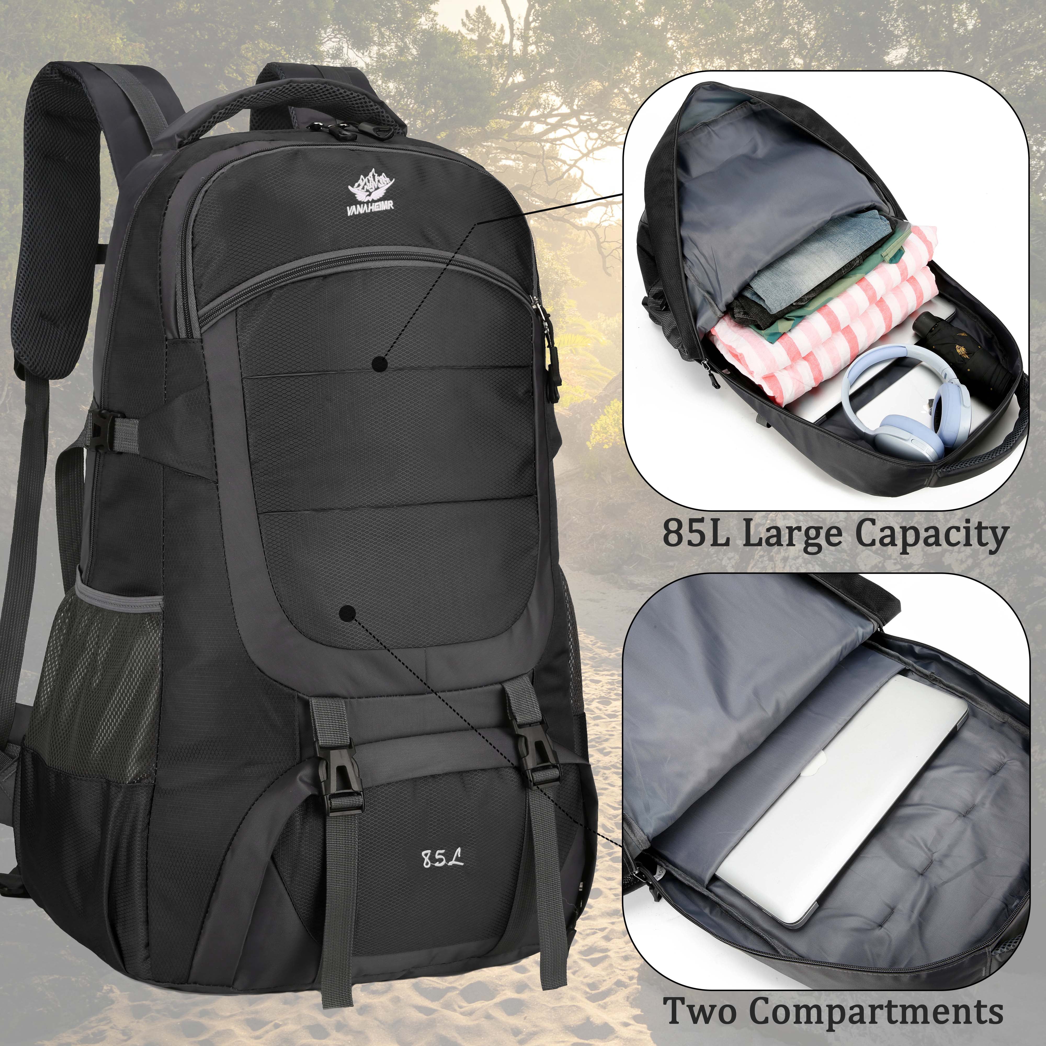 85L Hiking Camping Backpack,Hunting Climbing Backpack for Outdoor,Backpack Water Resistant,Tactical Backpack for Men Women