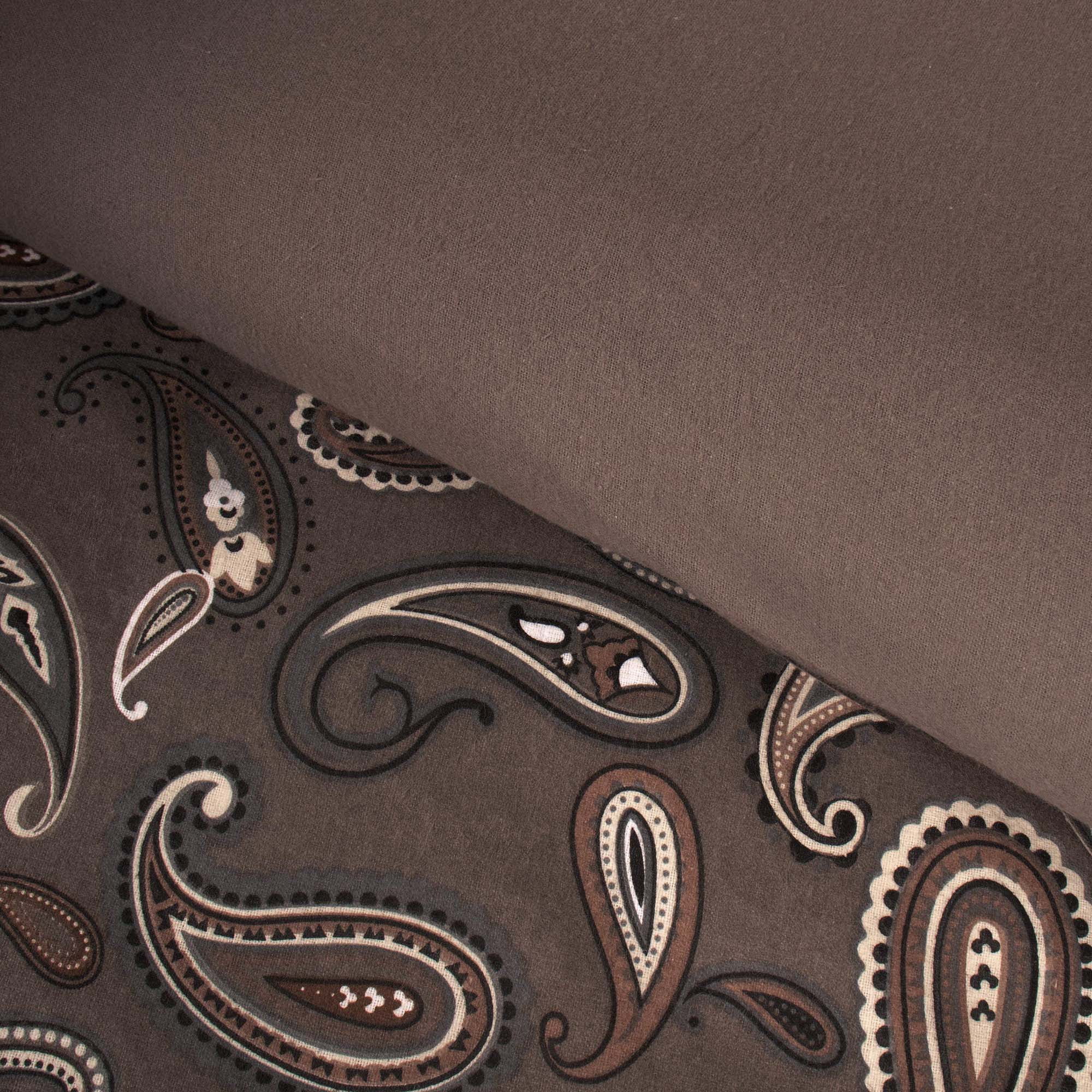 Superior Paisley Flannel Cotton Duvet Set, Full/ Queen, Charcoal