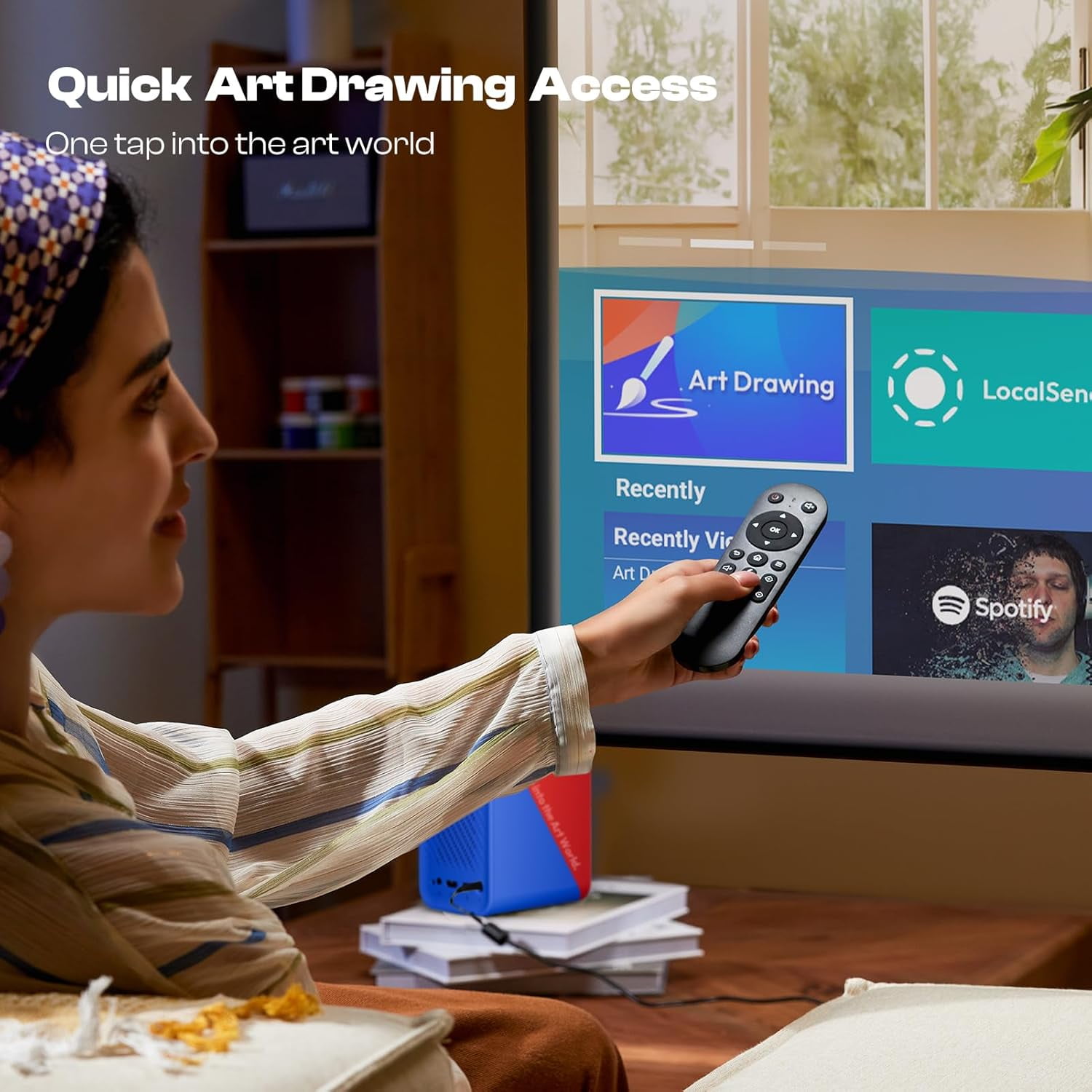 Caydo P1 Art Projector with Exclusive Drawing App for Artists, Portable Auto Focus & Keystone LED Projector for Drawing and Tracing, 4K Support, 100’’ Display, Compatible with iOS/Android