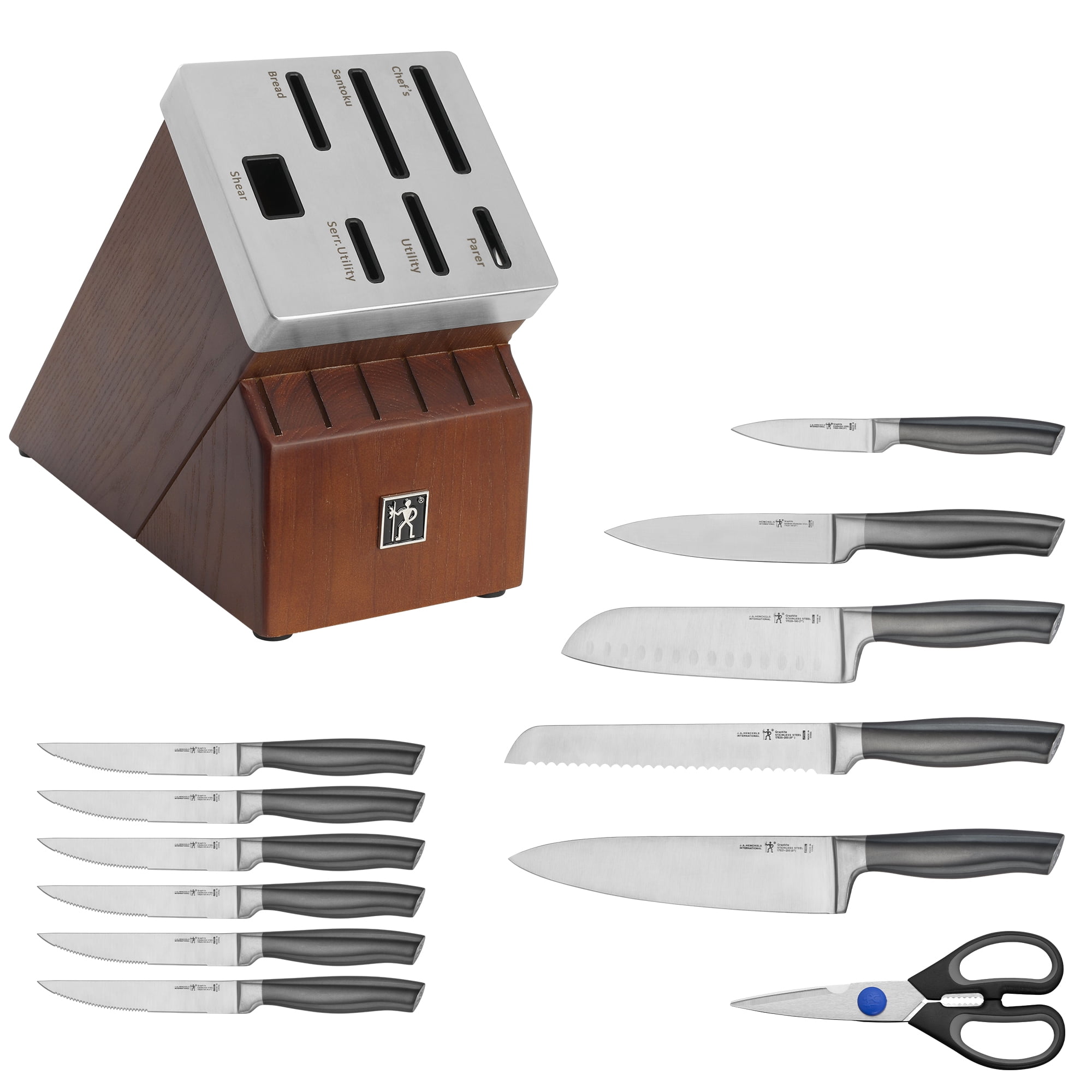 J.A. Henckels International Graphite 14-pc Self-Sharpening Knife Block Set