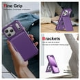 thumbnail image 6 of Allytechgroup Wallet Case for iPhone 17 Pro, PU Leather Hard PC Back Cover Shockproof Kickstand Bumper Anti-Slip Magnetic Closure Case Cover for Women Men, Purple, 6 of 6