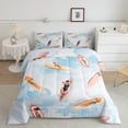 thumbnail image 2 of Erosebridal Blue Watercolor Ocean Bedding Full Comforter Set,Summer Sunbath Down Comforter,Surfboard Bedding Sets Full with Comforter For Men Women,Room Decorative Reversible,3 Pieces, 2 of 7