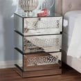 thumbnail image 2 of Hawthorne Collection MDF Silver Nightstand Rectangular Mirrored 26.18" Assembled, 2 of 7