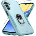 thumbnail image 1 of KOMI Compatible with Samsung Galaxy A15 5G Case with Screen Protector+Camera Lens Protector,Heavy Duty Full Body Phone Cover Built in Metal Ring Holder Kickstand,2024 Mint Green, 1 of 5