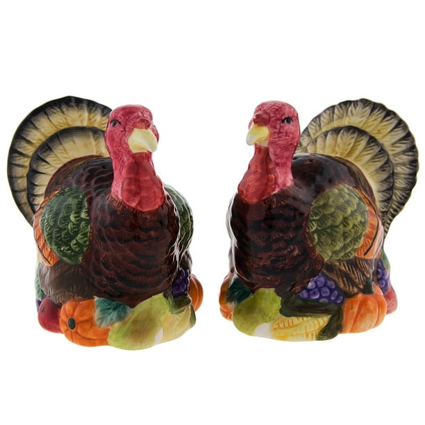 Ceramic Turkey Salt And Pepper Shakers Set Cute Retro Holiday Christmas Kitchen Decor Walmart Com Walmart Com