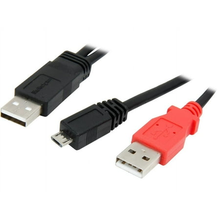 UPC: 0065030841078 | StarTech.com USB2HAUBY1 Black 1 ft USB Y Cable for External Hard Drive