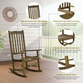 thumbnail image 6 of ZENSTYLE Set of 2 Rocking Chair High Back Wooden Rocker Chair for Porch Lawn Garden Indoor Outdoor Natural, 6 of 11