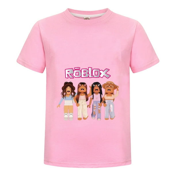 Playera Roblox para Ninas Niño, Camiseta de Algodón Infantil con Estilo de Videojuego, Ropa Casual para Uso Diario y Regalo