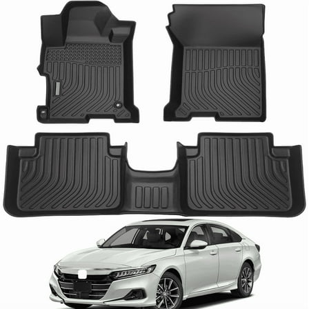 Car Floor Mats for 2013 2014 2015 2016 2017 Honda Accord - Custom Fit TPE Rubber Non-Slip Automotive Floor Liners, Easy to Clean All-Weather Car Mats