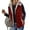 Burgundy, variant on Women's Sherpa Fleece Reversible Vest Full Zip Hoodie Winter Cozy Color Block Thermal Outerwear with Pockets