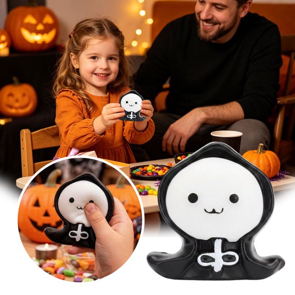 Ailezt Halloween Decor Halloween Soft Malleable Sensory Pocket Size Cute Cartoon Character For Stress Desktop Display Party