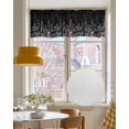 thumbnail image 4 of Black Botanical Kitchen Valances for Windows Farmhouse Linen Window Valance Curtain for Living Room Window Treatment Dragonfly Flower Leaf Retro Style Valance Rod Pocket Topper Drape, 60 x 18 Inch, 4 of 6
