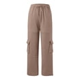 thumbnail image 4 of WILLBEST Pantalones Casuales para Mujer, de Cintura Alta, Lisos, con Cordones, para el Trabajo, con Bolsillo y Pierna Recta, para Uso Diario y Diario. Extra Grande, 4 of 6